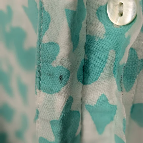 Livro Maxi Dress Womens Size Small Aqua White Boho Collared Button Front - Picture 13 of 14